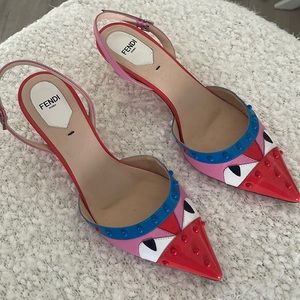 Fendi Monster kitten heel
